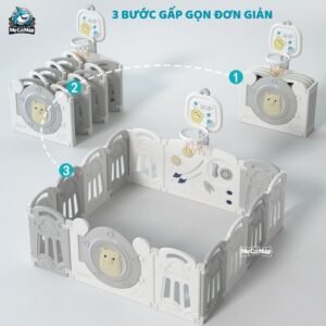 Quây cũi nhựa gấp gọn Pakey Gấu cao cấp 27 quay nhua cho be gap gon pakey gau cao cap 2