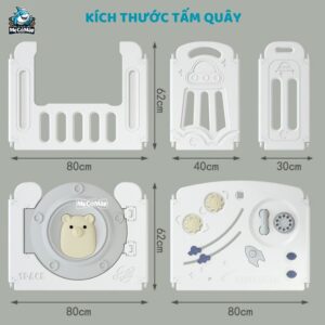 Quây cũi nhựa gấp gọn Pakey Gấu cao cấp 34 quay nhua cho be gap gon pakey gau cao cap 6