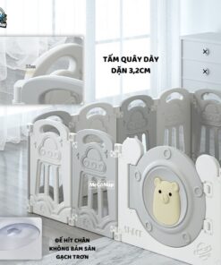 Quây cũi nhựa gấp gọn Pakey Gấu cao cấp 29 quay nhua cho be gap gon pakey gau cao cap 7