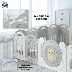 Quây cũi nhựa gấp gọn Pakey Gấu cao cấp 29 quay nhua cho be gap gon pakey gau cao cap 7
