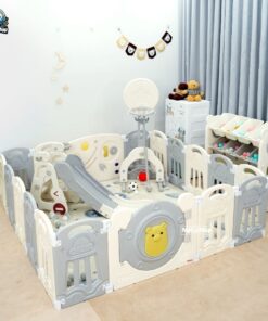 Quây cũi nhựa gấp gọn Pakey Gấu cao cấp 35 quay nhua cho be gap gon pakey gau cao cap 9