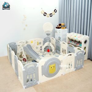 Quây cũi nhựa gấp gọn Pakey Gấu cao cấp 35 quay nhua cho be gap gon pakey gau cao cap 9