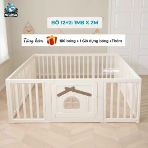 Quây cũi nhựa Pakey White House 33 Quây cũi nhựa Pakey White House 1m8x2m