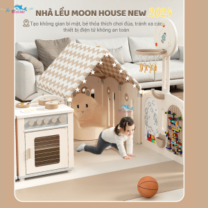 Lều cho bé Moon House 16 Mỗi tấm quây có kích thước cao 63cm và rộng 40cm, được sắp xếp để tạo thành một không gian nhà lều cho bé