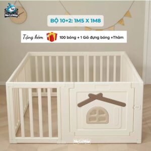 Quây cũi nhựa Pakey White House 34 Quây cũi nhựa Pakey White House 1m5x1m8