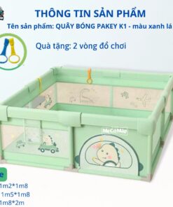 Quây cũi vải Pakey K1 màu xanh lá 14 quay cui vai cho be K1 mau xanh 1