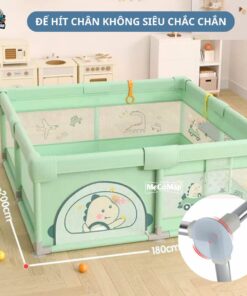 Quây cũi vải Pakey K1 màu xanh lá 15 quay cui vai cho be K1 mau xanh 2