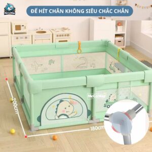 Quây cũi vải Pakey K1 màu xanh lá 15 quay cui vai cho be K1 mau xanh 2