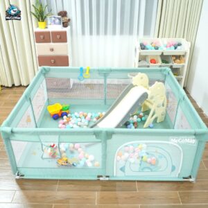 Quây cũi vải Pakey K1 màu xanh lá 17 quay cui vai cho be K1 mau xanh 4