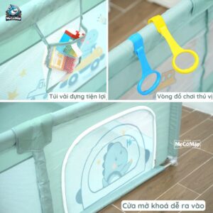 Quây cũi vải Pakey K1 màu xanh lá 19 Quây cũi vải Pakey K1 màu xanh lá