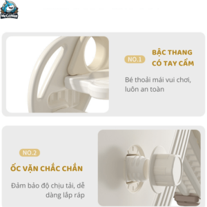 Cầu trượt cho bé Pakey Moon House 20 Thiết kế ốc chốt xoáy thông minh, dễ dàng tháo vặn và lắp ráp