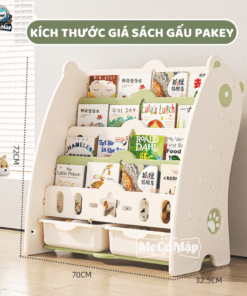 Giá sách cho bé 5 tầng gấu GS1 25 smcm gia sach kem hoc hinh gau 5
