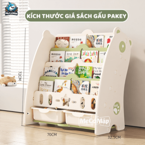 Giá sách cho bé 5 tầng gấu GS1 25 smcm gia sach kem hoc hinh gau 5