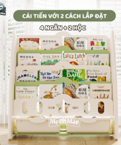 Giá sách cho bé 5 tầng gấu GS1 26 smcm gia sach kem hoc hinh gau 6