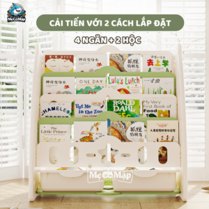 Giá sách cho bé 5 tầng gấu GS1 26 smcm gia sach kem hoc hinh gau 6