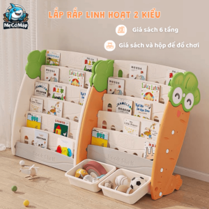 Giá sách Pakey Cà rốt GS03 23 Sản phẩm giá sách với hoạ tiết cà rốt là một lựa chọn độc đáo và bắt mắt cho phòng của bé nhỏ