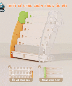 Giá sách Pakey hoạ tiết cà rốt được làm từ chất liệu nhựa nguyên sinh an toàn không màu, không mùi