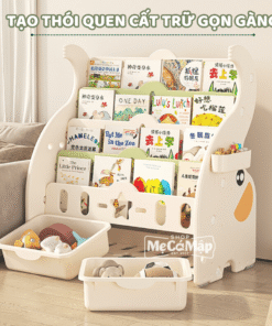 Đế chống trượt giúp giữ cho giá sách ổn định và an toàn trên mọi loại sàn nhà. Điều này làm giảm nguy cơ trẻ làm đổ giá sách