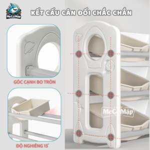Kệ đồ chơi Moon House 25 Các hộc có độ nghiêng vừa phải giúp việc quan sát và lấy đồ trở nên thuận tiện