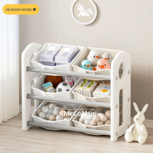 Kệ đồ chơi Moon House 26 Thiết kế rãnh nghiêng, chống trượt giúp các hộc được bố trí ổn định, không trơn trượt hay rung lắc