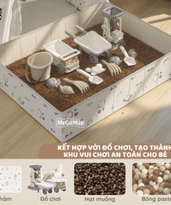 Màu sắc bể bóng vải nhã nhặn, họa tiết đáng yêu phù hợp với cả bé trai và bé gái