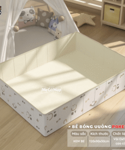 Bể bóng cho bé màu be nhã nhặn và sang trọng theo style Hàn quốc