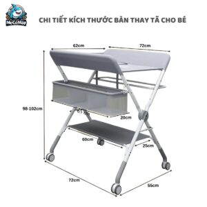 Bàn thay tã cho bé Lampa 44 ban thay ta lampa 1