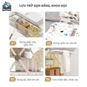 Bàn thay tã cho bé Lampa 38 ban thay ta lampa 2