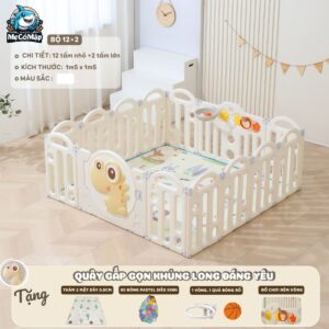 Quây cũi gấp gọn Pakey khủng long 66 quay cui nhua gap gon khung long 1