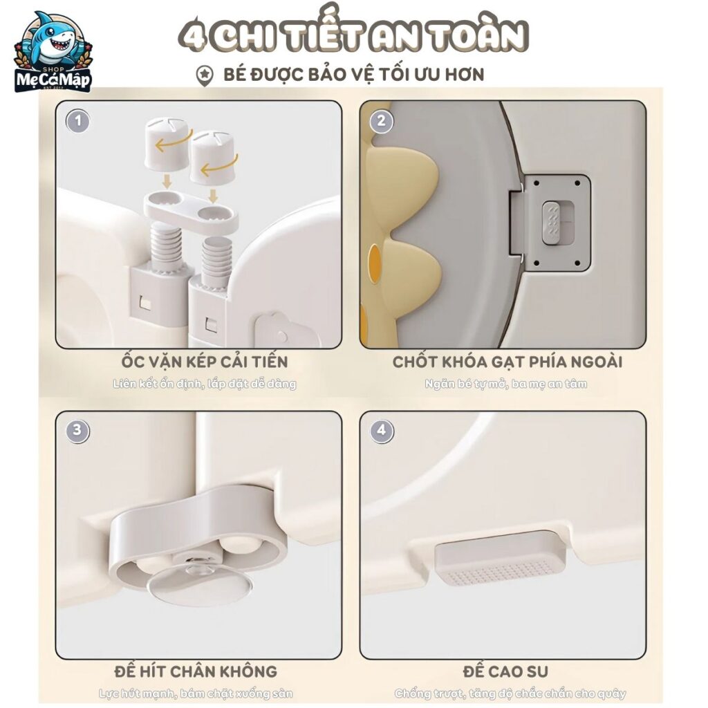 Quây cũi gấp gọn Pakey khủng long 104 quay cui nhua gap gon khung long 13