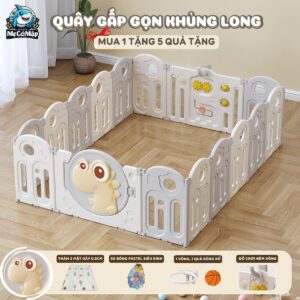 Quây cũi gấp gọn Pakey khủng long 73 quay cui nhua gap gon khung long 16