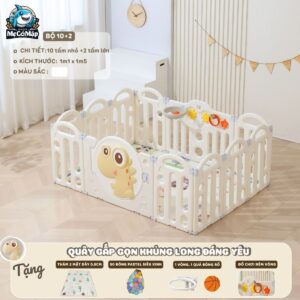 Quây cũi gấp gọn Pakey khủng long 65 quay cui nhua gap gon khung long 2