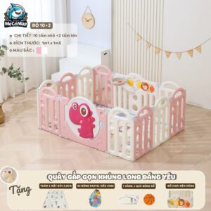 Quây cũi gấp gọn Pakey khủng long 61 quay cui nhua gap gon khung long 21