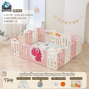 Quây cũi gấp gọn Pakey khủng long 63 quay cui nhua gap gon khung long 23