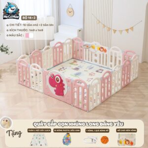 Quây cũi gấp gọn Pakey khủng long 64 quay cui nhua gap gon khung long 24