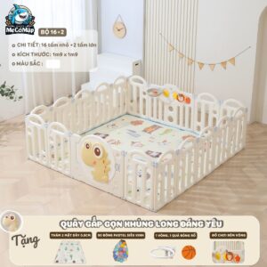 Quây cũi gấp gọn Pakey khủng long 68 quay cui nhua gap gon khung long 4