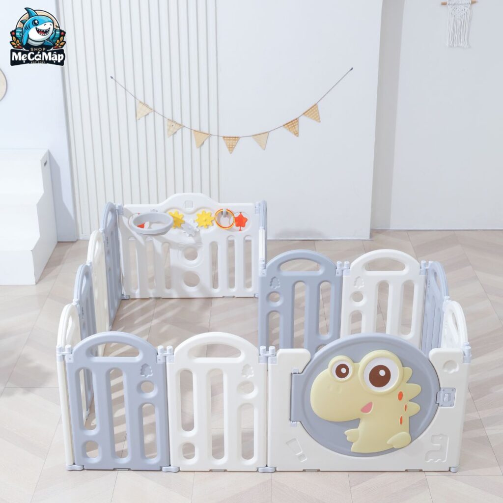 Quây cũi gấp gọn Pakey khủng long 90 quay cui nhua gap gon pakey khung long 1