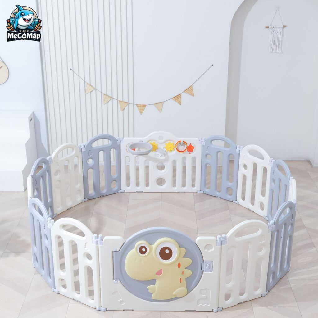 Quây cũi gấp gọn Pakey khủng long 89 quay cui nhua gap gon pakey khung long 2