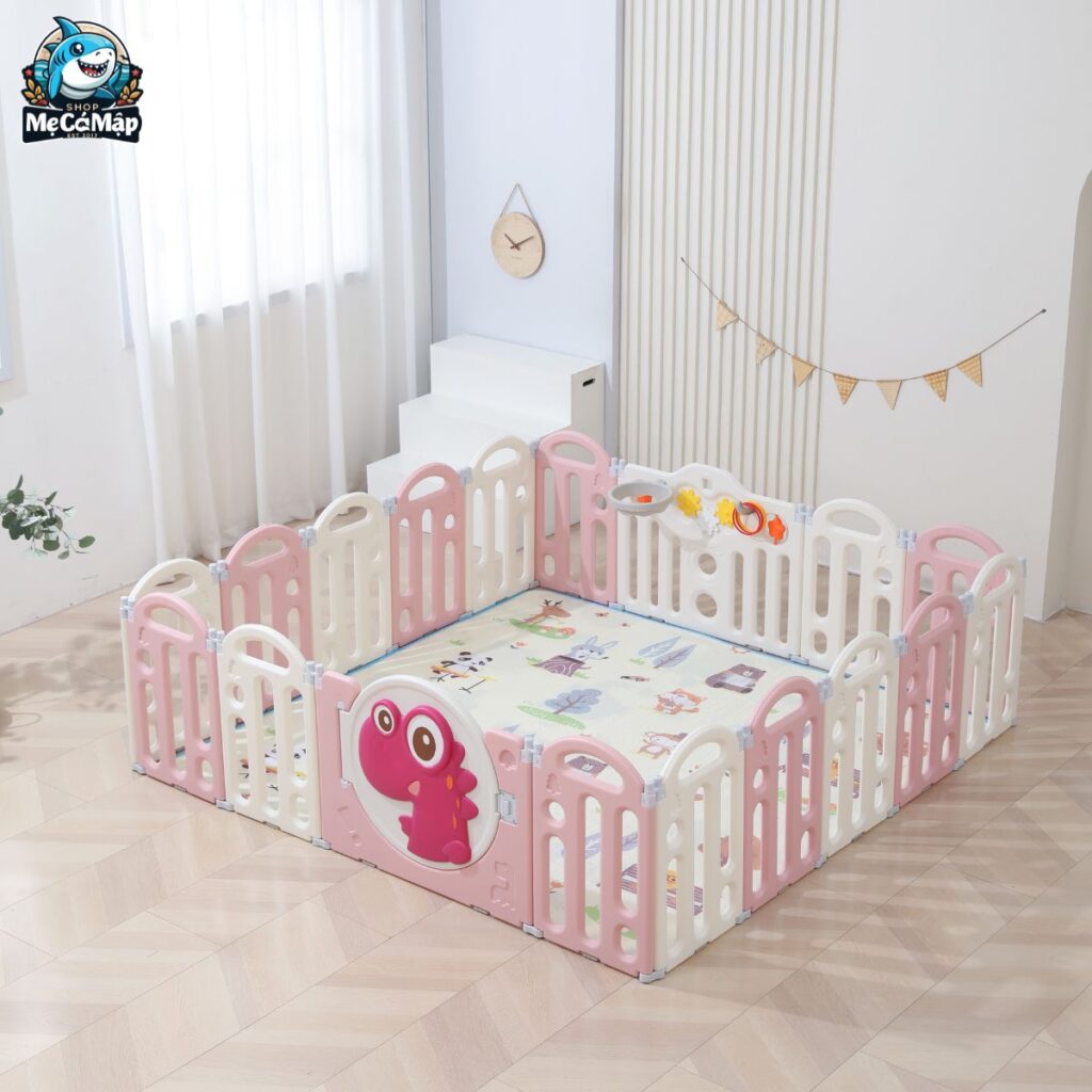 Quây cũi gấp gọn Pakey khủng long 93 quay cui nhua gap gon pakey khung long 5