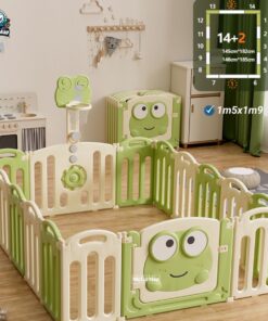 Quây cũi nhựa cho bé gấp gọn Pakey ếch xanh