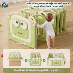 Quây cũi gấp gọn Pakey Ếch xanh 36 quay ech xanh 14