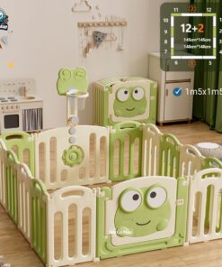 Quây cũi nhựa cho bé gấp gọn Pakey ếch xanh