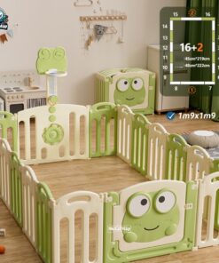 Quây cũi nhựa cho bé gấp gọn Pakey ếch xanh