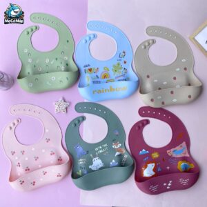 Yếm ăn dặm cho bé silicon có máng 69 Yem an dam silicone 10