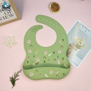 Yếm ăn dặm cho bé silicon có máng 67 Yem an dam silicone 12