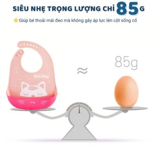 Yếm ăn dặm cho bé silicon có máng 50 Yem an dam silicone 7