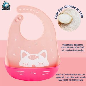 Yếm ăn dặm cho bé silicon có máng 52 Yem an dam silicone 8