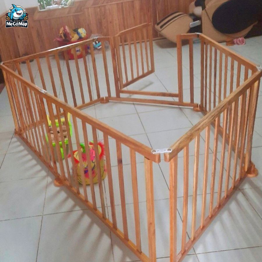 Những mẫu quây cũi gỗ cho bé đẹp, an toàn nhất 16 Quây cũi ngũ giác bằng gỗ tự nhiên an toàn cho bé