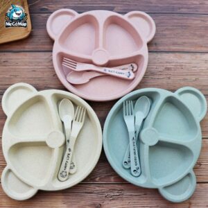 Set ăn dặm lúa mạch cho bé hình gấu 50 set an dam lua mach hinh gau 15