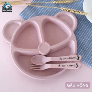 Set ăn dặm lúa mạch cho bé hình gấu 37 set an dam lua mach hinh gau 18